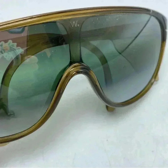 Willson vintage safety mirrored shield sunglasses retro shield wings 80s - Picture 5 of 5